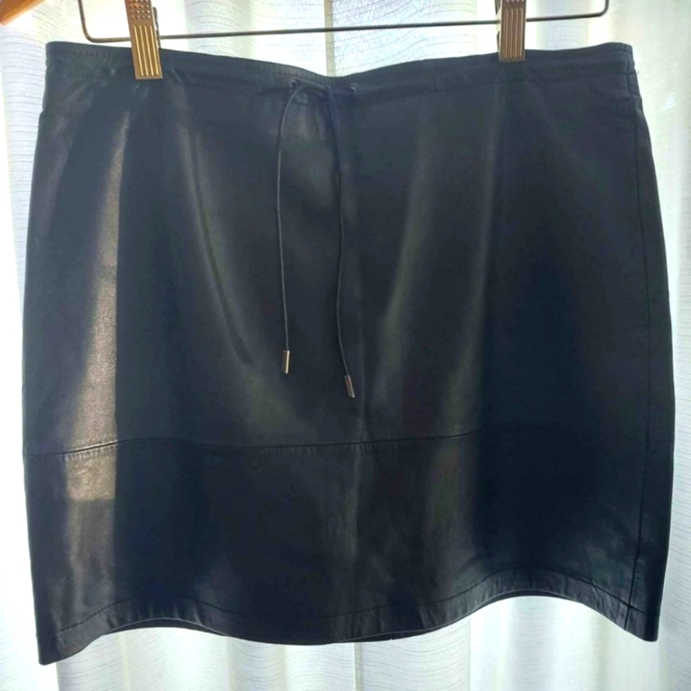 French Connection Black Leather Skirt